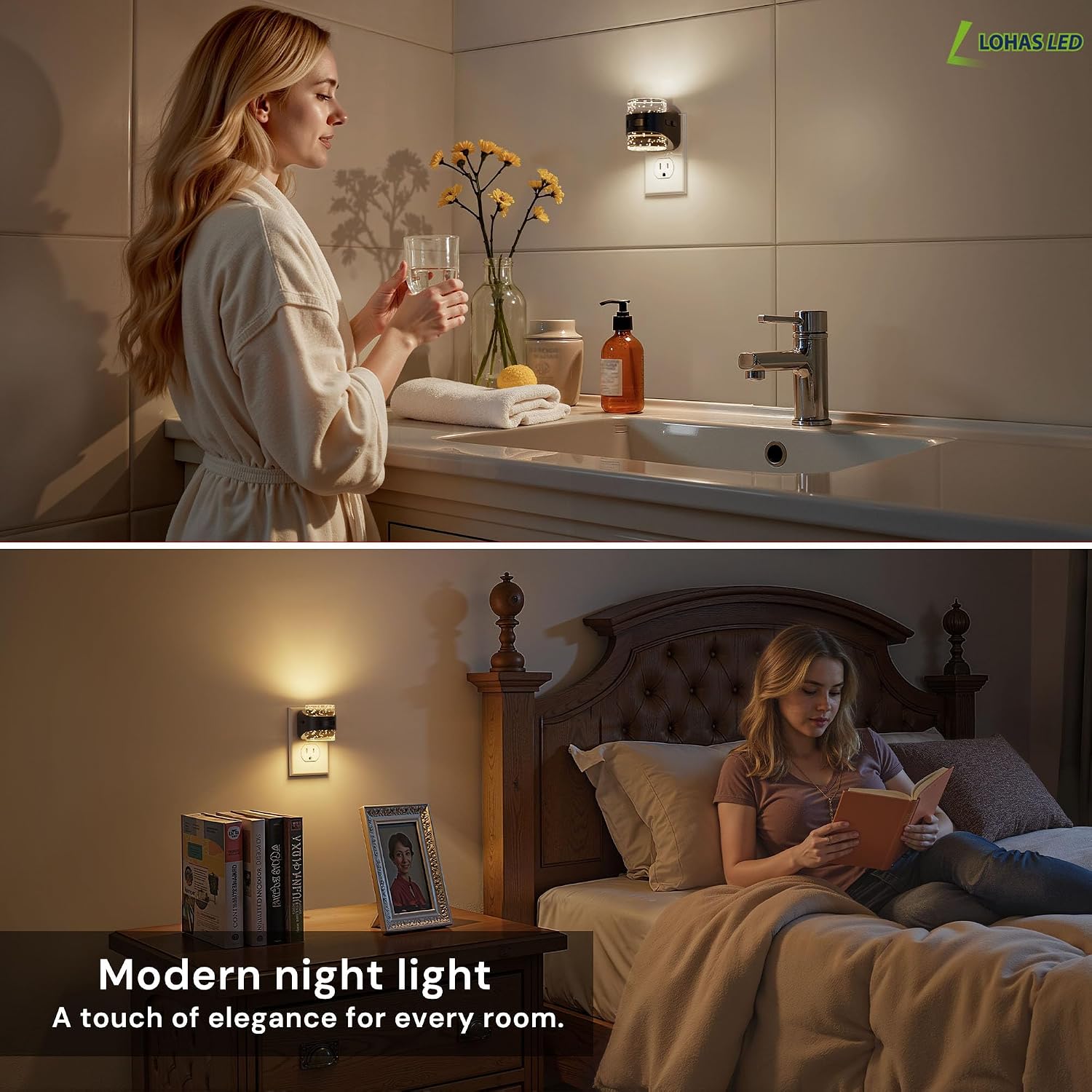 Llohasled L LOHAS LED Motion Sensor Night Light, Bubble Night Lights Plug into Wall,5CCT Color Temperature Change Night-Light, Dimmable Nigh…