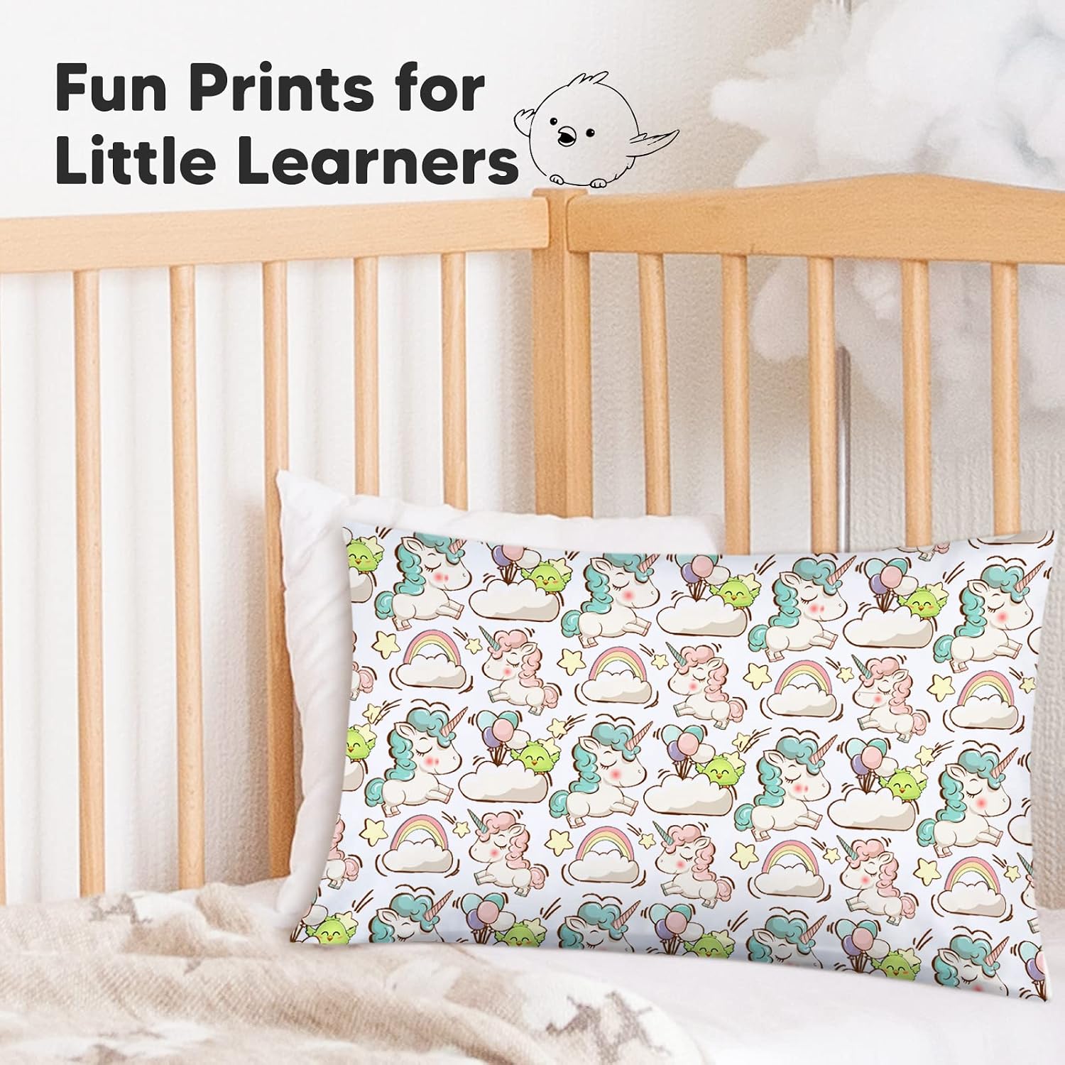 KeaBabies Toddler Pillowcase 13"x18" - Organic Cotton Toddler Pillowcase for Kids, Boys, Girls, Soft & Durable Cotton Cover for Miniature…