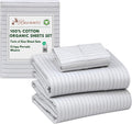 Ruvanti 100% Cotton Organic Percale Sheets Twin XL Size – Crisp Cooling Bed Sheets for Hot Sleepers, Deep Pocket 15”, Soft Peach Finish, Br…