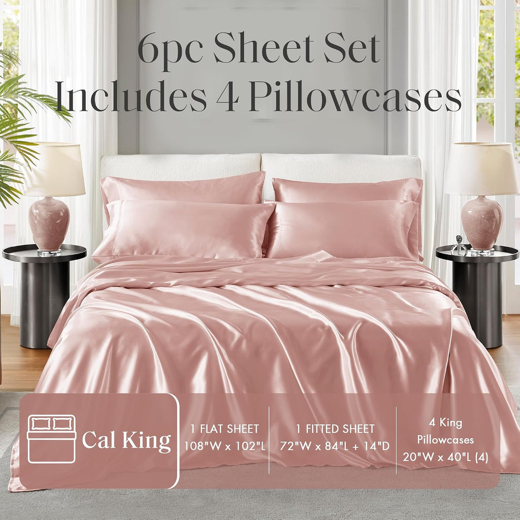 Madisonpark Madison Park Essentials Satin Sheet Set Luxury and Silky with Natural Sheen, Elastic 14" Pocket fits up to 16" Mattress, All Ar…