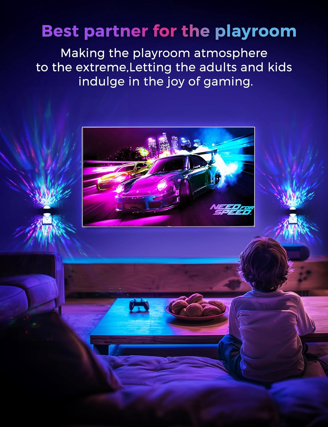 L LOHAS LED Night Light, Night Lights Plug into Wall, Projector Night Light with Dusk to Dawn Sensor,9 Color Changing, Star Projector…