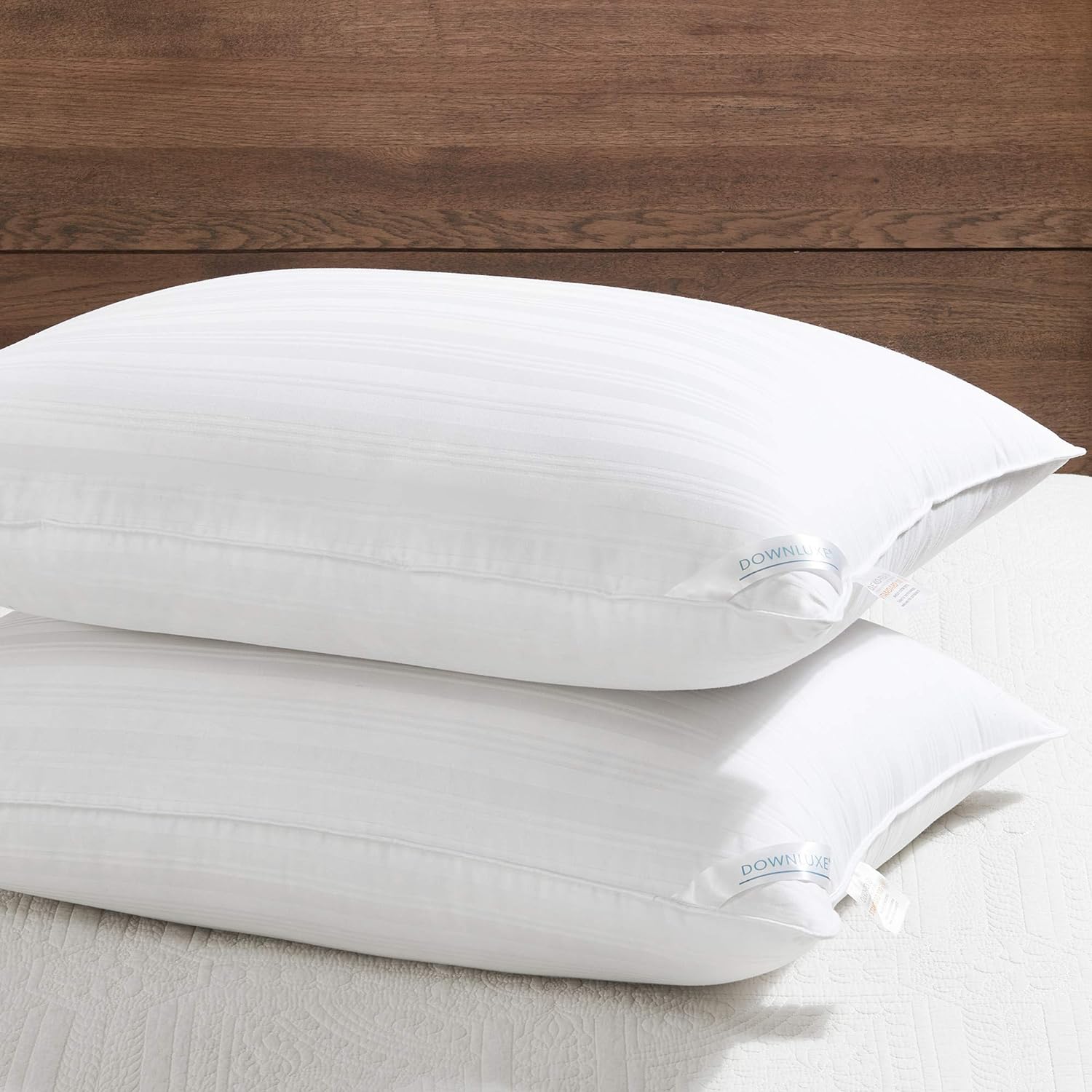 Downluxe Down Alternative Pillows Queen Size Set of 2 - Hotel Collection Soft Bed Pillows for Sleeping, Perfect for Side, Back and Stomach…