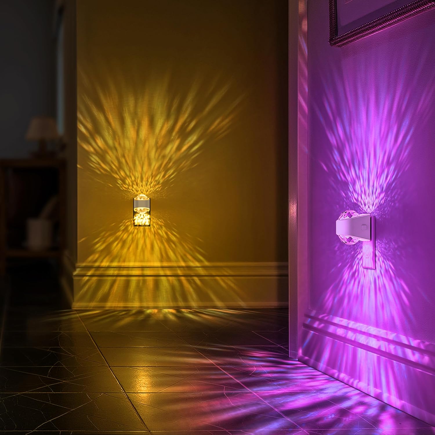 Night Lights Plug into Wall, Star Projector for Bedroom, Night Light Projector for Kids, 9-Color RGB Galaxy Nightlight with Dusk to Dawn…