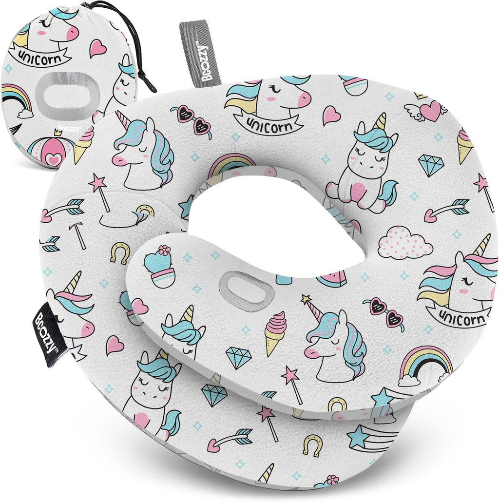 BCOZZY Kids Chin Supporting Travel Pillow for Ages 3–7- Patented Soft Neck Pillow for Head and Chin Support in Car Seat and Airplane.…