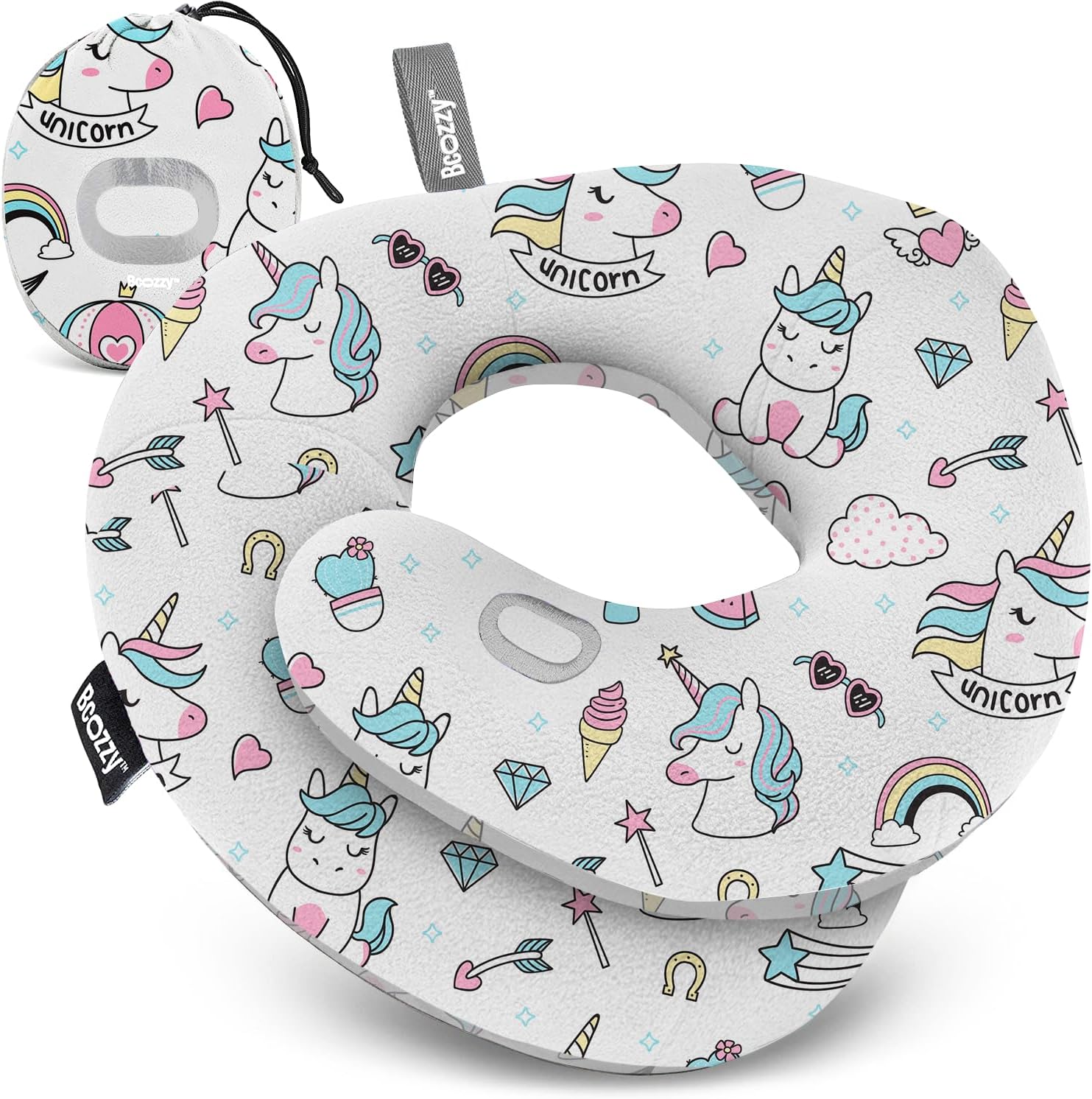 BCOZZY Kids Chin Supporting Travel Pillow for Ages 3–7- Patented Soft Neck Pillow for Head and Chin Support in Car Seat and Airplane.…