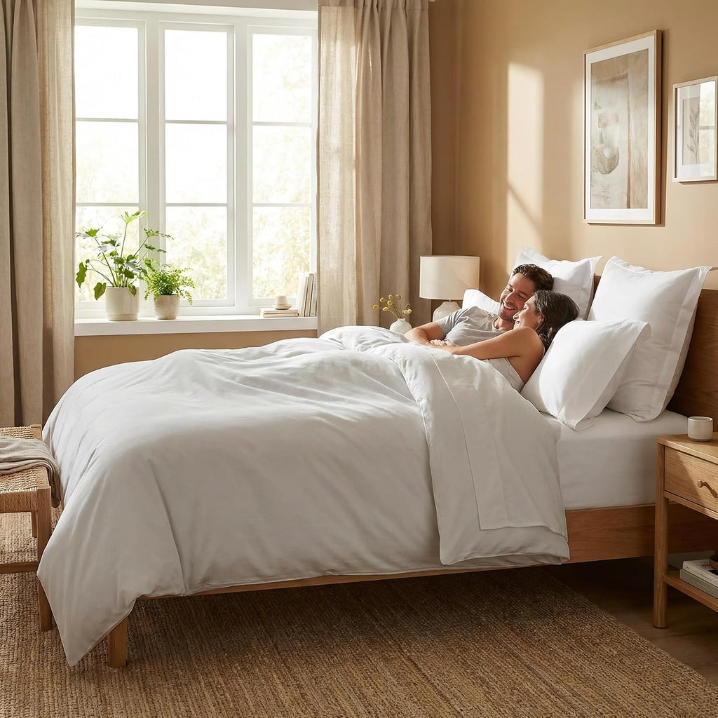 Perupima Peru Pima 285 Thread Count Percale Queen Sheet Set - 100% Peruvian Pima Cotton, 4 Piece (Flat, Fitted, 2 Pillowcases) - Cooling, C…