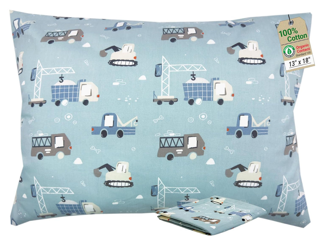ZPECC-ABrandThatHasBeenFocusedOnBeddingFor20Years ZPECC Toddler Pillow with Pillowcase - 13x18 Organic Cotton Hypoallergenic Kids Pillow, B…