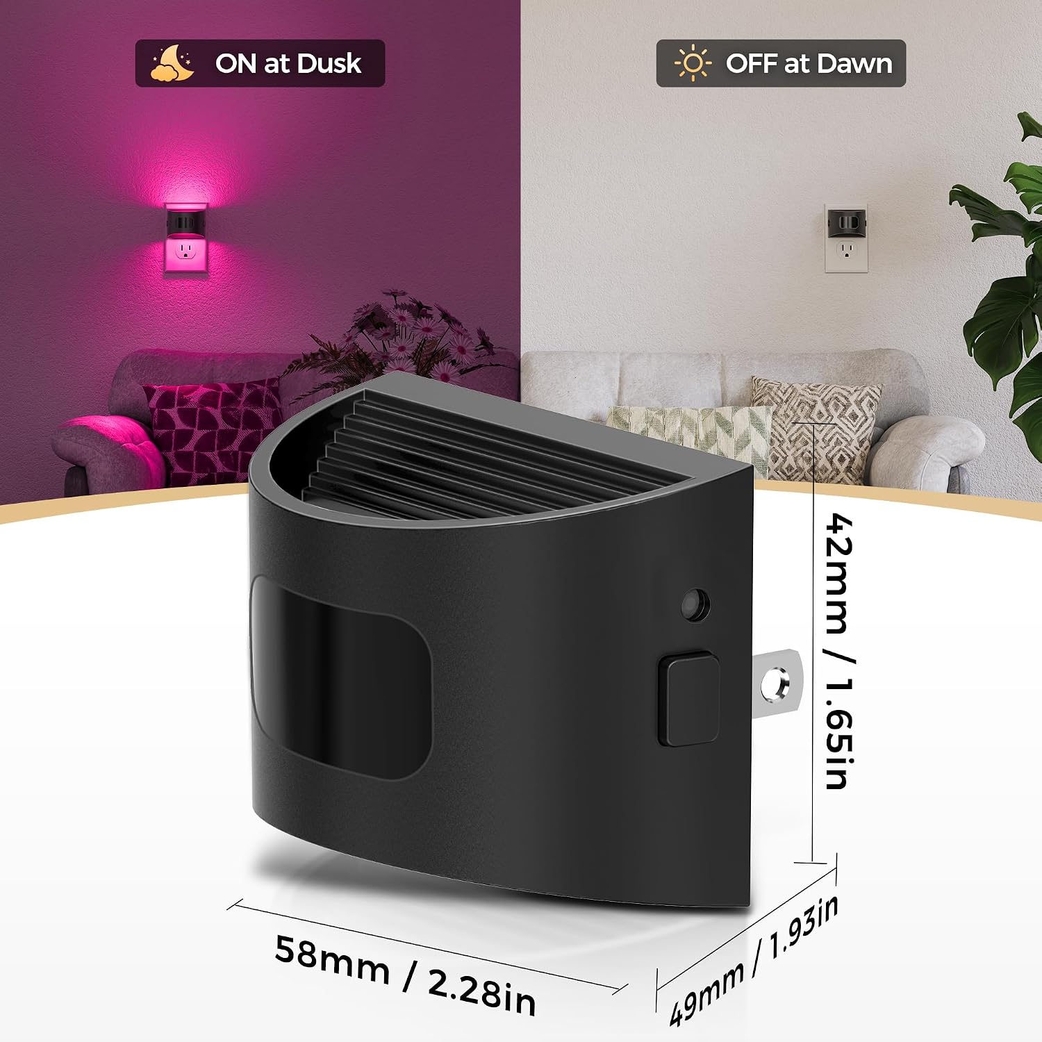 DORESshop LED Night Light[4 Pack], Night Lights Plug into Wall, 8-Color RGB LED Nightlight with Motion Sensor, Dusk to Dawn Sensor…