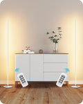 Edishine Minimalist LED Corner Floor Lamp with Remote, Set of 2 Modern Dimmable Mood Light, 57.5" Tall Floor Lamp for Bedroom, Living Room,…