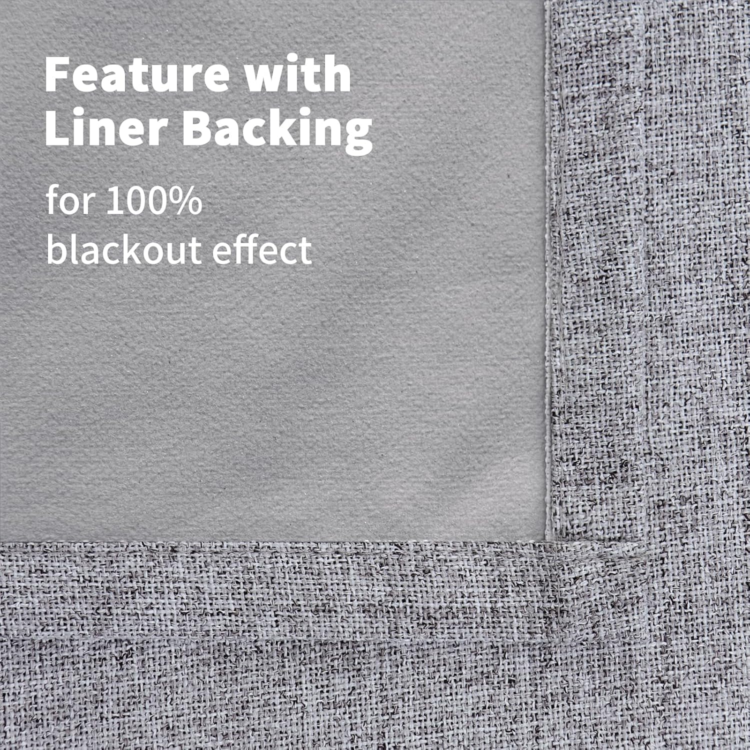 YoungsTex Grey Linen Blackout Curtains for Living Room 84 Inches Long, Thermal Insulated Window Drapes with Grommet Full Room Darkening Ene…