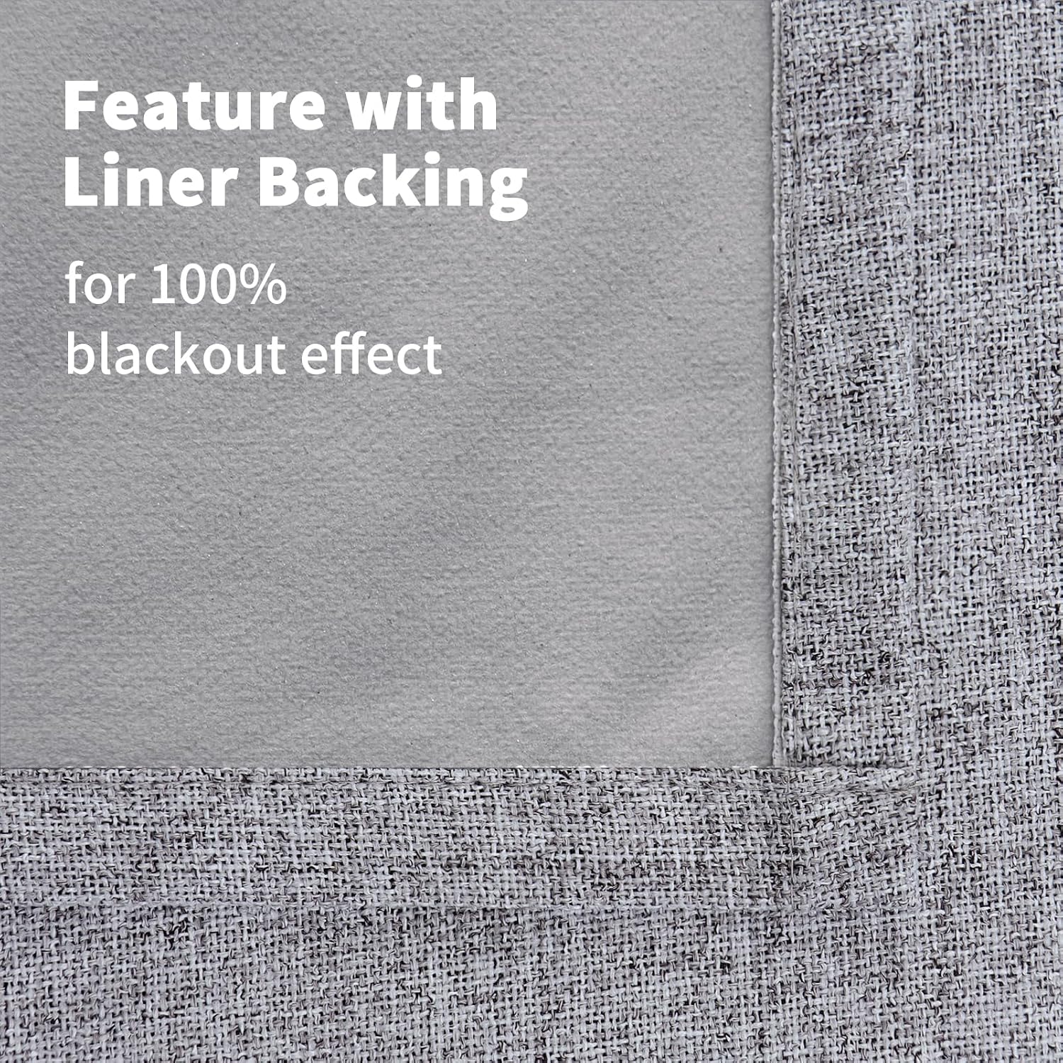 YoungsTex Grey Linen Blackout Curtains 63 Inches Long for Bedroom, Thermal Insulated Black Out Drapes with Grommet Room Darkening Privacy f…