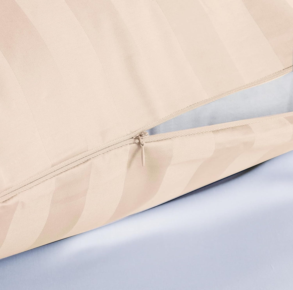 ShunjieHome 100% Egyptian Cotton Standard Pillow Protectors Set of 2, 400 Thread Count Sateen Weave Cooling Pillowcase, easy maintenance…