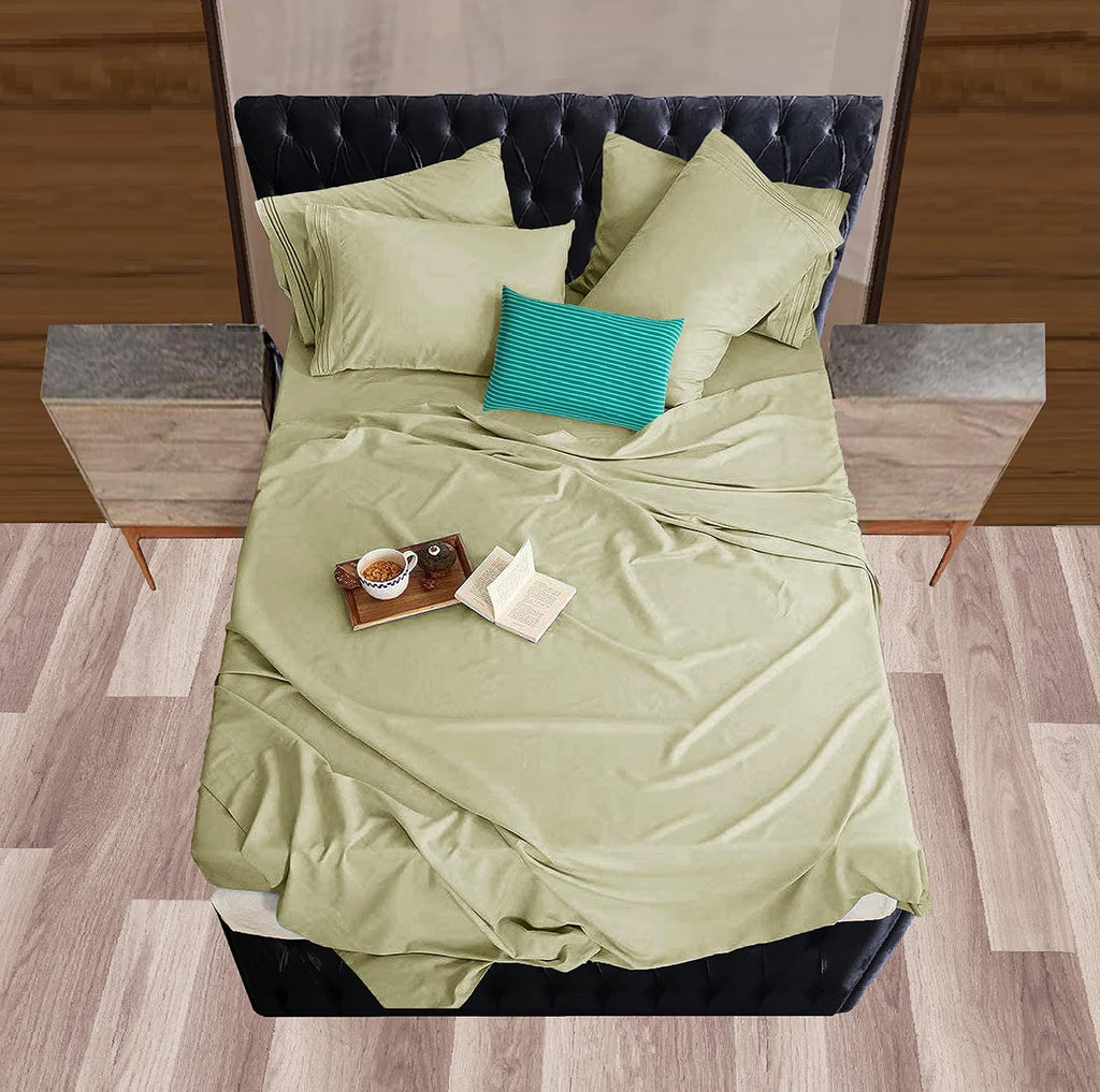 MocassiLuxuryBedding Mocassi Queen Sheet Set - Luxury Hotel 1800 Premier Bedding Sheets & Pillowcases - Ultra Soft Breathable & Cooling Bed…