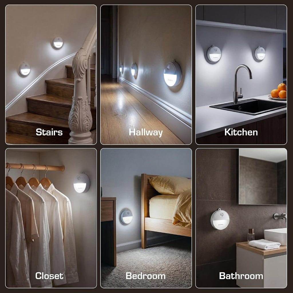 EverBrite LED Motion Sensor Night Light, Automated On & Off, Cool White Motion Activated LED Night Light for Kitchen, Bathroom, Stairs…