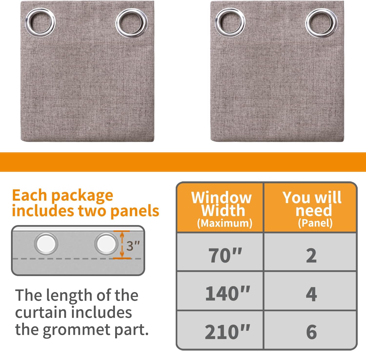 YoungsTex Blackout Linen Curtains 72 Inches Length for Living Room, Thermal Insulated Burlap Drapes with Grommet Darkening Energy Saving fo…