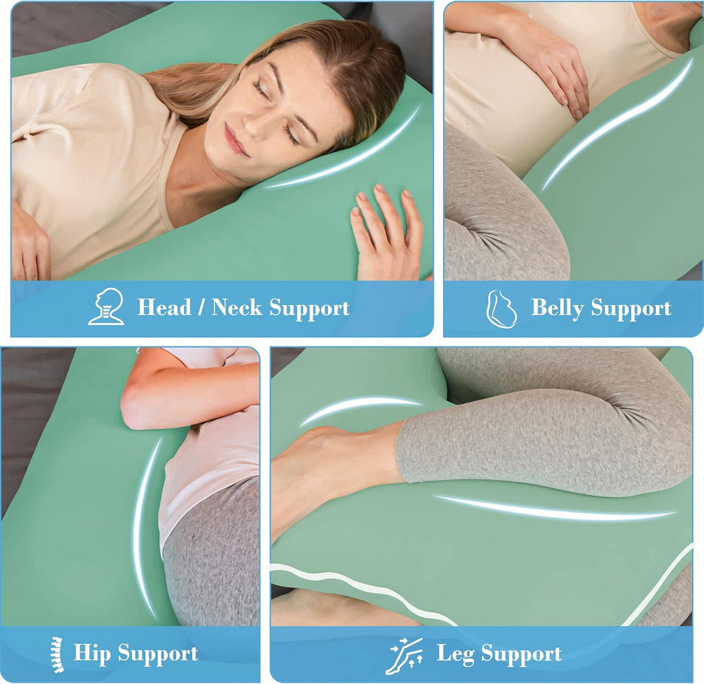 Cute Castle Cooling Cover Pregnancy Pillows, Soft U-Shape Maternity Pillow with Removable Cover - Full Body Pillows for Adults Sleeping…