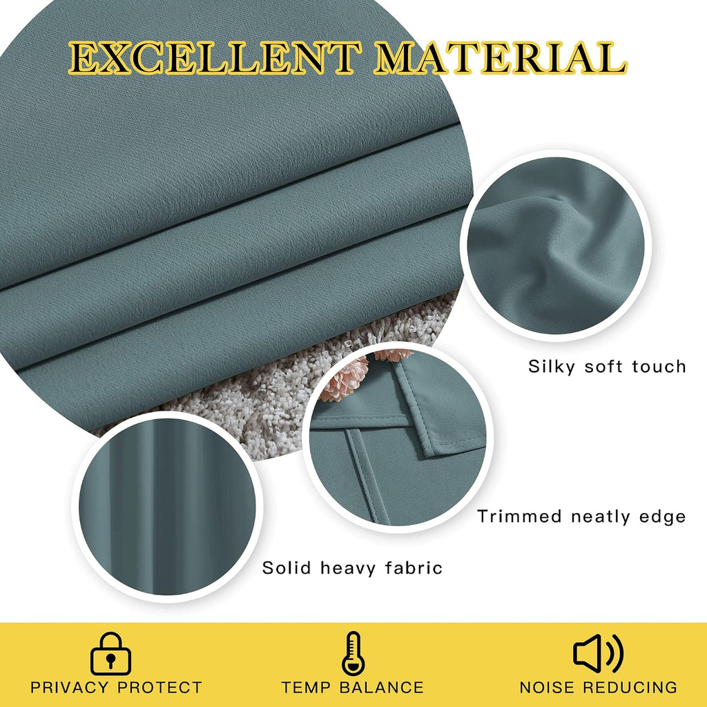 Nicetown Bedroom Blackout Curtains Panels - Triple Weave Energy Saving Thermal Insulated Solid Grommet Blackout Draperies for Patio, 1 Pair…
