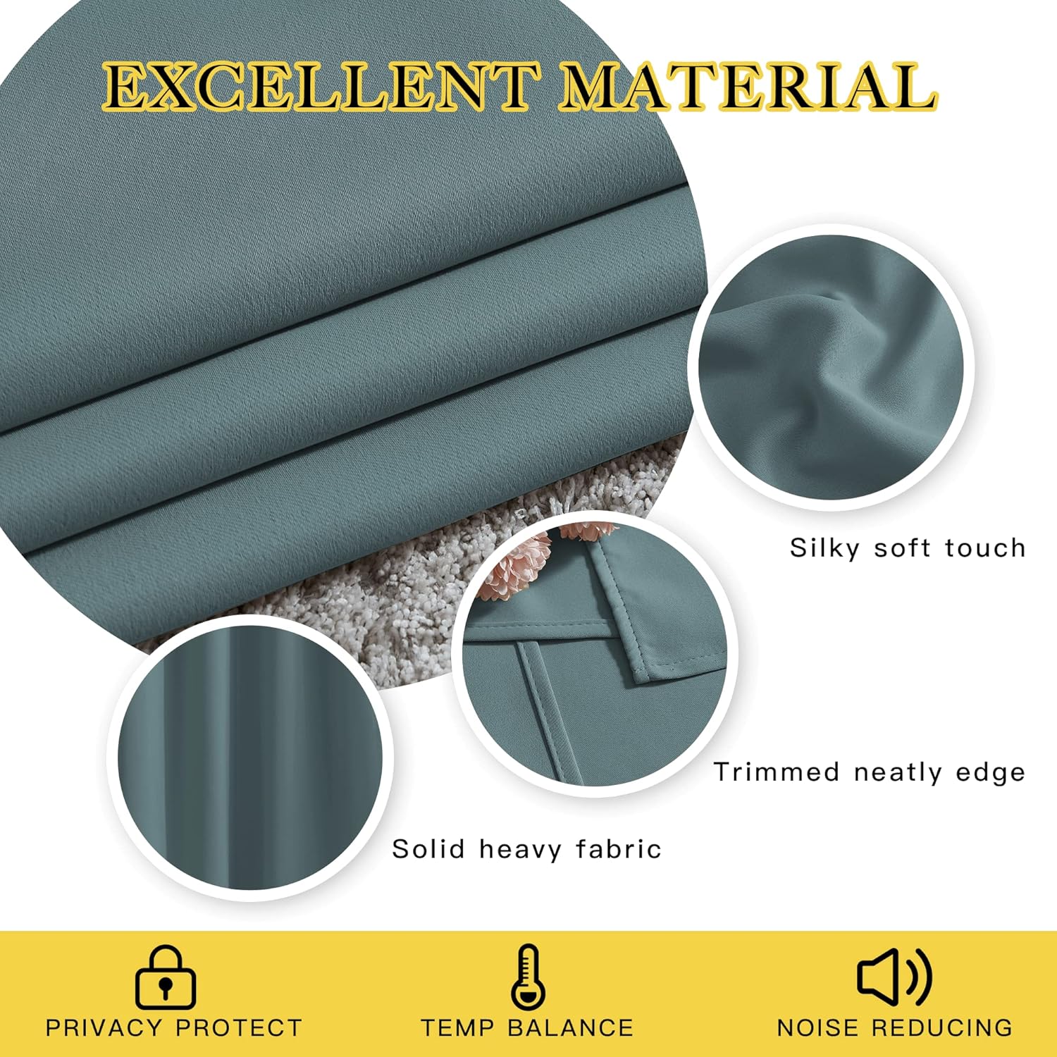 Nicetown Bedroom Blackout Long Curtains 120 Length - Energy Saving Thermal Insulated Solid Grommet Luxury Room Darkening Drapes for Living…