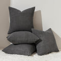 Topfinel 4 Packs Dark Grey Decorative Throw Pillow Covers 16x16 Inch for Living Room Couch Bed, Rustic Modern Farmhouse Home Decor, Soft Co…