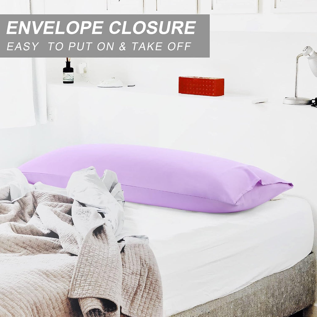 uxcell 100% Microfiber Body Pillow Cover | 1800 Thread Count Pillowcase | Soft Pillow Case with Envelope Closure | 90 GSM Ployester | No Wr…