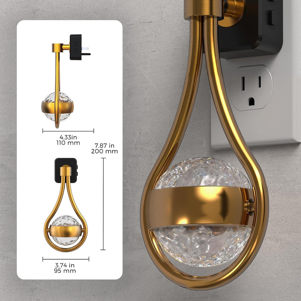 L LOHAS LED Night Lights Plug Into Wall: 2 Pack Star Projector Nightlight, Dusk to Dawn Sensor, 3000K Soft White, 330°Rotating Globe…