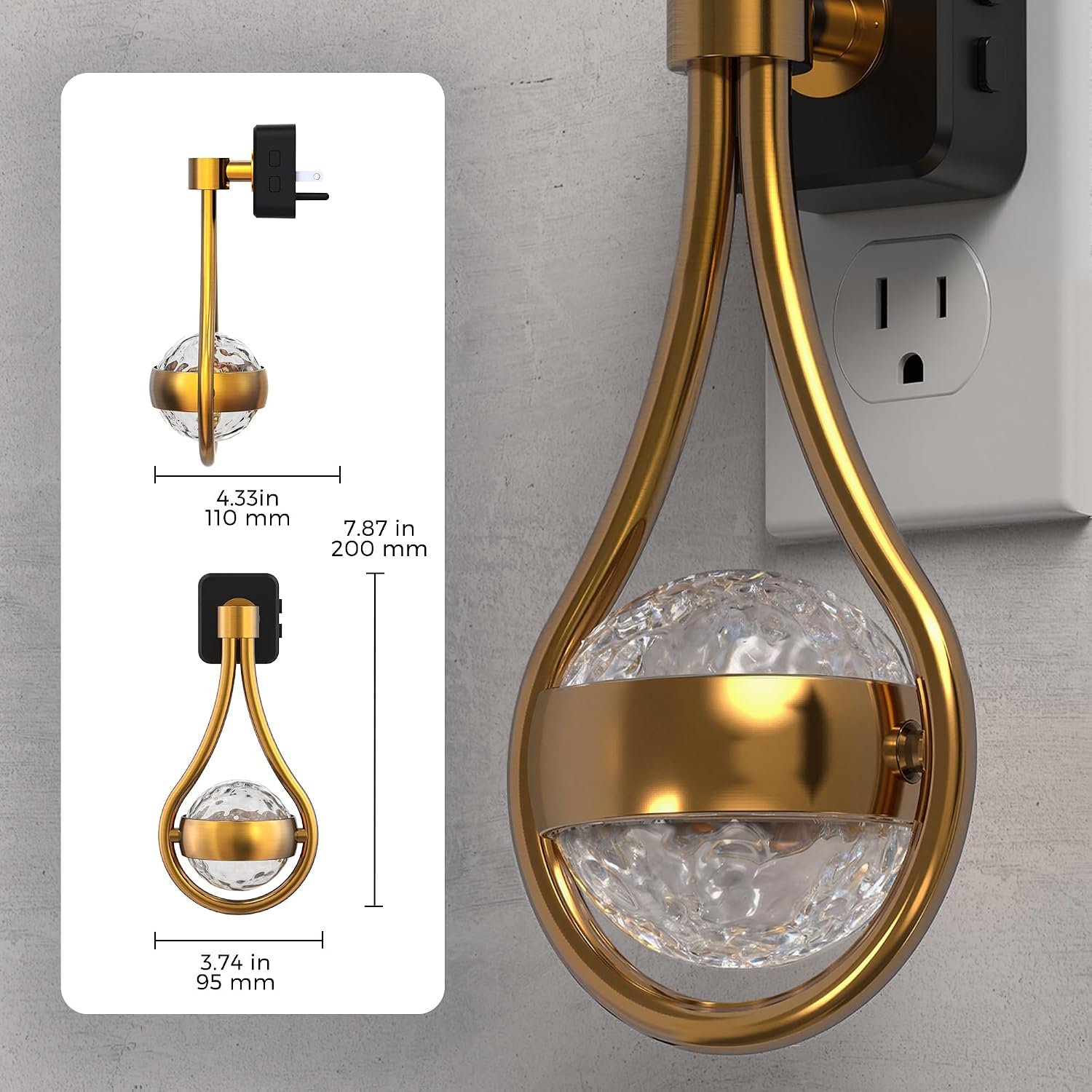 L LOHAS LED Night Lights Plug Into Wall: Star Projector RGB Night Light with 10 Color Change, Dusk to Dawn Sensor, 330°Rotating Globe…