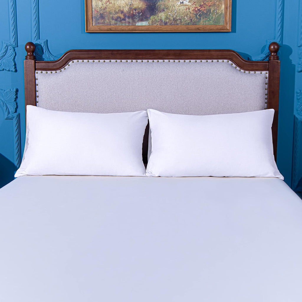 Ntbay Standard Pillowcase Set - 2 Pack Brushed Microfiber 20x26 Pillowcases - Soft, Wrinkle-Free, Fade-Resistant, Stain-Resistant, White Pi…
