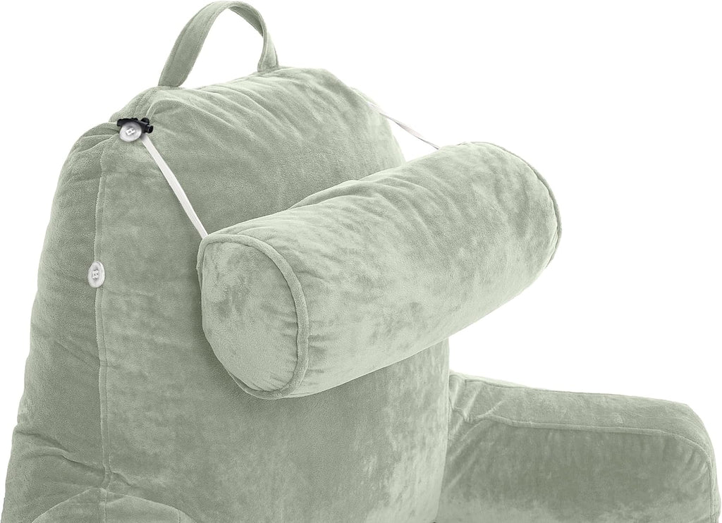Husband Pillow XXL Reading Pillow for Bed Backrest with Arms - Desert Sage Adult - Unmatched Support Pillow for Sitting Up in Bed…