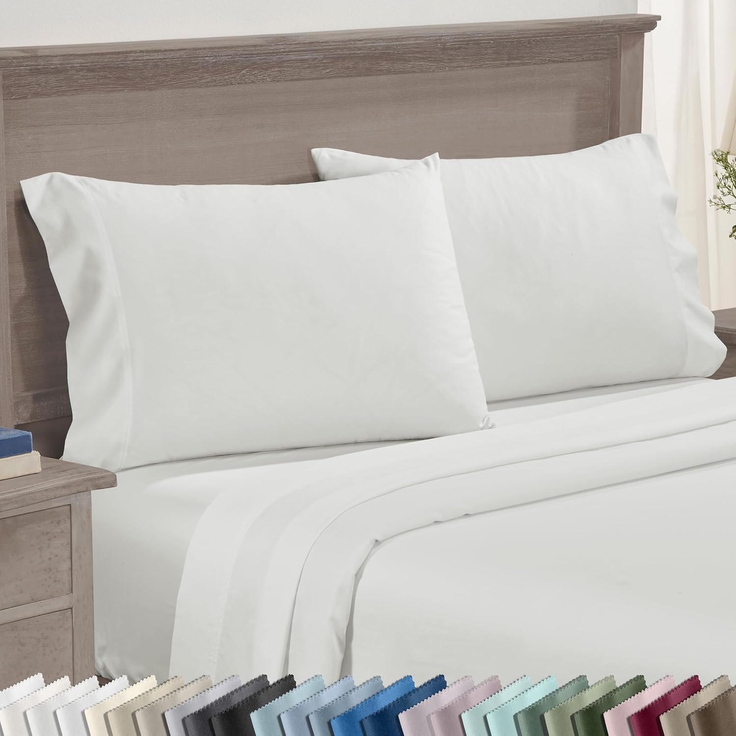 CaliforniaDesignDen California Design Den King Size Pillow Cases Set of 2 - 600 Thread Count, 100% Cotton Pillow Case King, Breathable Sate…