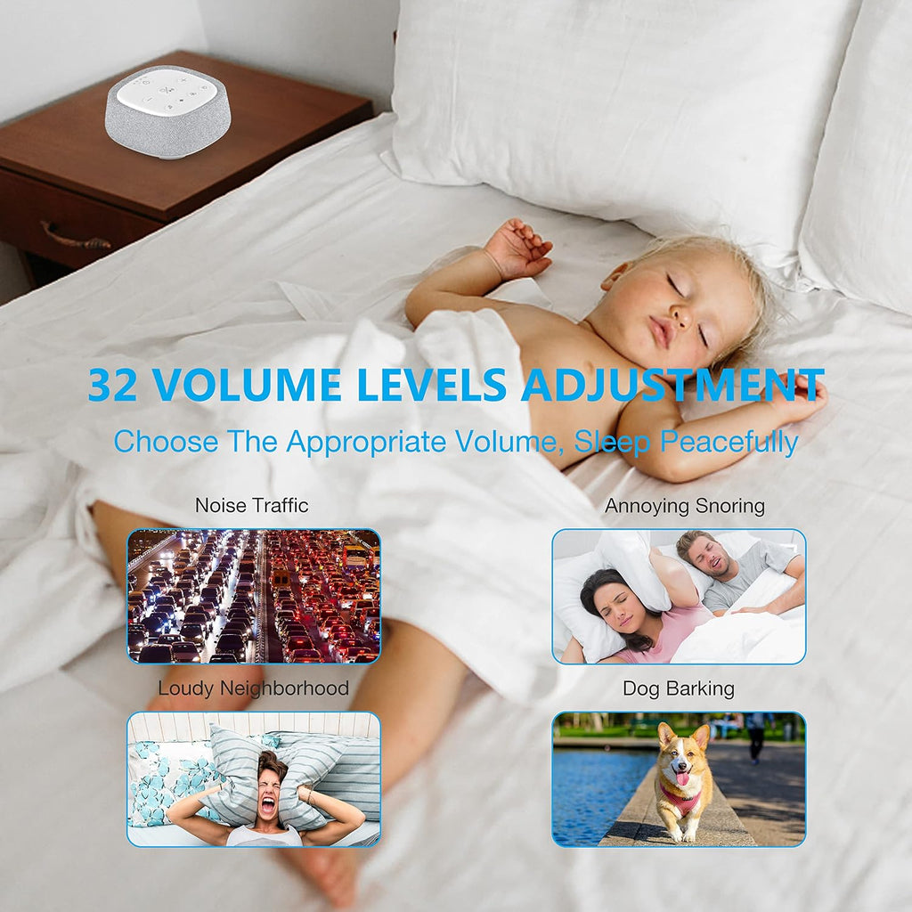 Wobrikosee Rechargeable White Noise Machine with 28 Smoothing Sounds, Portable Sound Machine for Baby Kids Adult Sleeping, Auto-Off Timer,…