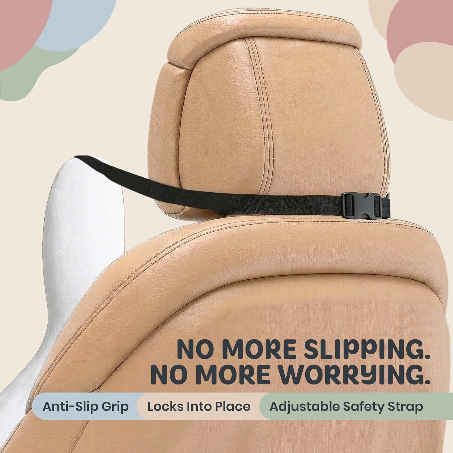 Kids Car Sleeping Pillow - X-Shaped Plush Animal for Neck & Back Support - Hands & Seat Belt Slot - Machine Washable & Compressible…