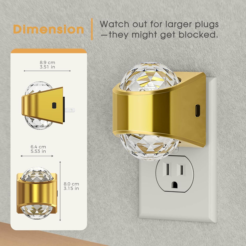 Night Lights Plug into Wall, Star Projector for Bedroom, Gold Night Light Projector for Kids, 9-Color RGB Galaxy Nightlight with Dusk to…