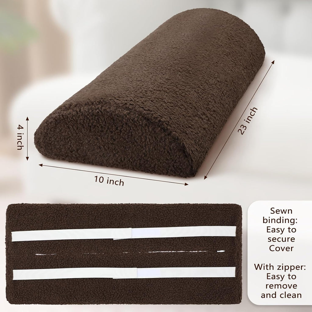 Wesiti Recliner Foot Pillow Cushion High Resilience Sherpa Memory Foam Bolster Sleeping Rest Multipurpose Half Roll Leg Pillow Suitable…