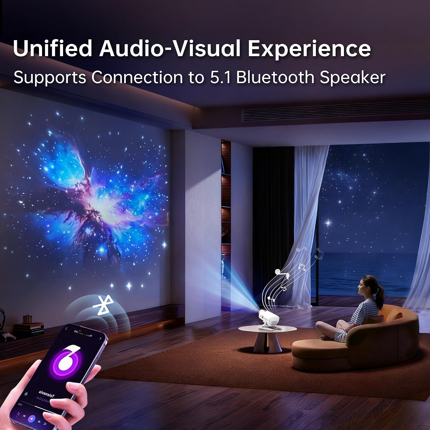 Homelist 3D Galaxy Projector Light for Kids & Adults with White Noise & Bluetooth Speaker, 60 Scenes Star Projector Night Light f…
