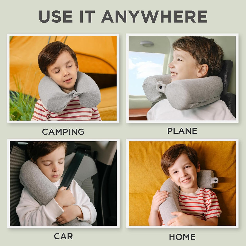 Dot&Dot Twist Memory Foam Kids Travel Pillow for Airplanes - Neck Pillows for Travel, Sleeping - Airplane Pillow for Neck Support, C…