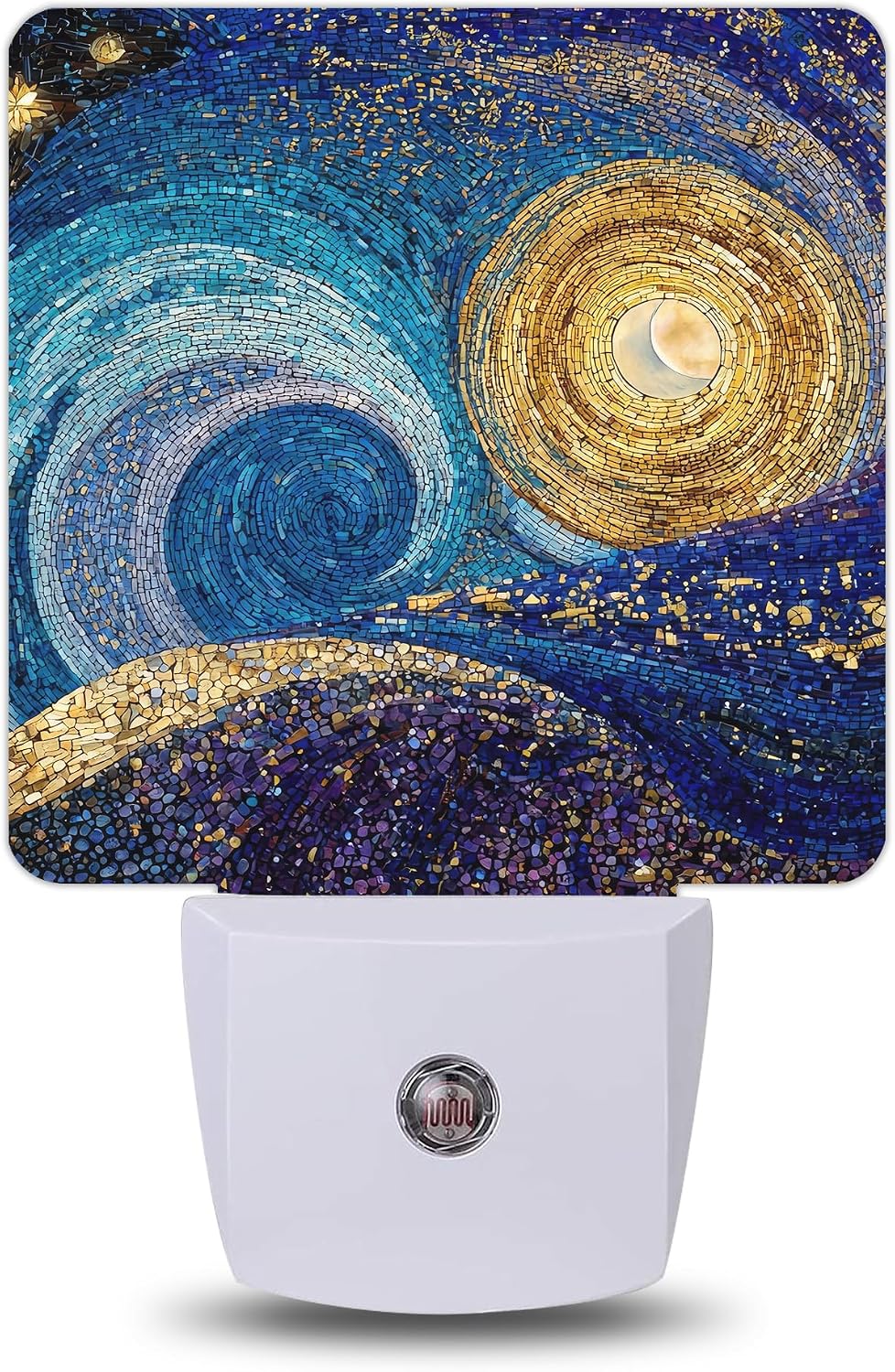 Blue Gold Abstract Swirl Night Light, Night Lights Plug into Wall with Dusk to Dawn Sensor for Bedroom Bathroom Hallway Kitchen…
