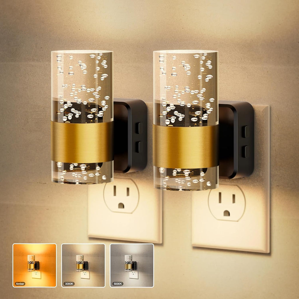 JandCase Night Lights Plug into Wall, 2 Pack 3CCT Color Changing Night Light, 10/50/100LM Adjustable Brightness Nightlight…