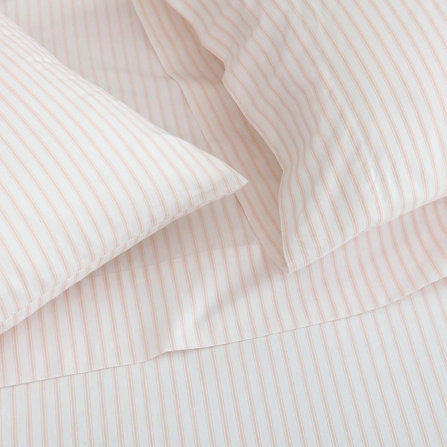 MarthaStewart Martha Stewart - King Size Sheets Set, Crisp & Tailored Cooling Sheets with a Smooth Cotton Percale Lightweight Feel - Bed Sh…