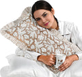 Ridhi Block Print Oak Brown 20"x12" Set 1-100% Cotton Ruffle Lumbar Sham Cover Boho Floral Pillowcase, Farmhouse Cottagecore Bedding…