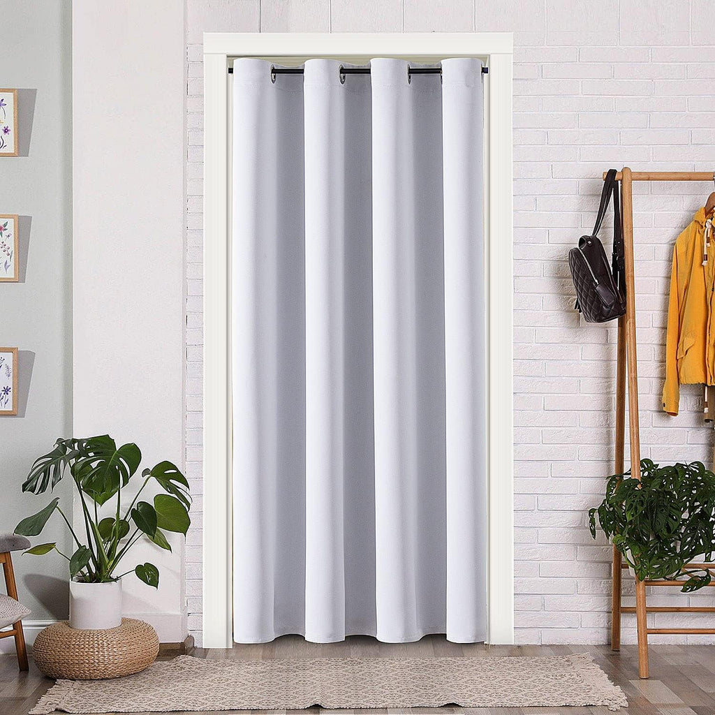 ChrisDowa Blackout Door Curtains for Doorway Privacy, Grommet Closet Curtain for bedroom closet door, Thermal Insulated Temporary Door Cove…
