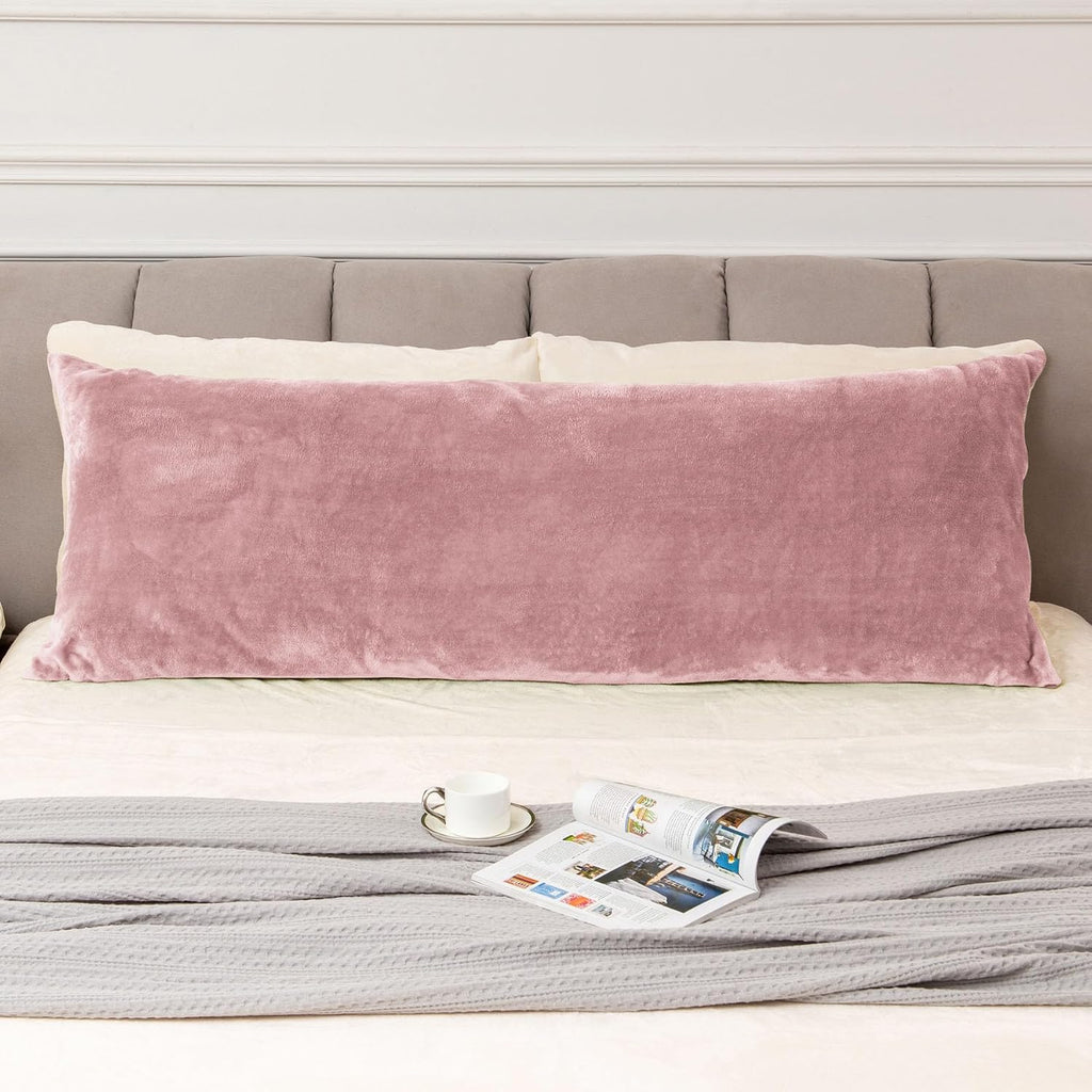 Bedelite Body Pillow Cover with Zipper Closure, Super Soft and Cozy Fuzzy Fleece Pillowcase 20 x 54 Inches, Luxury Fluffy Plush Long Body P…