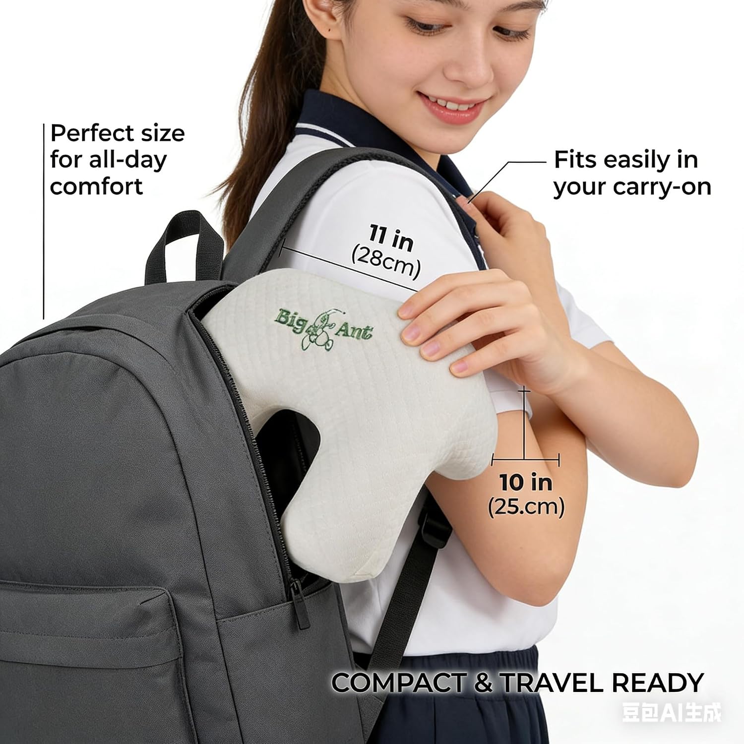 BigAnt Big Ant H-Shape Travel Neck Pillow & Desk Nap Pillow, 100% Memory Foam with Hollow Design to help reduce Arm Numbness, Ergonomic…