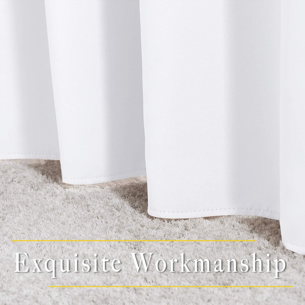 NICETOWN White Room Darkening Curtain Panels - Tripe Weave Thermal Insulated Grommet Room Darkening Window Draperies and Curtains for…