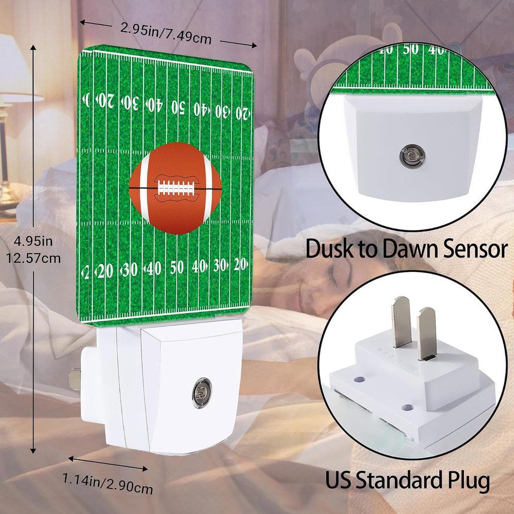 American Football Night Light, Ball Night Lights Plug into Wall Decor for Bedroom, Bathroom, Hallway, Kitchen, Dusk to Dawn Sensor…