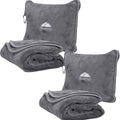 BlueHills 2-Pack Premium Soft Travel Blanket Pillow Airplane Blanket in Soft Bag Pillowcase with Hand Luggage Belt and Backpack Clip…