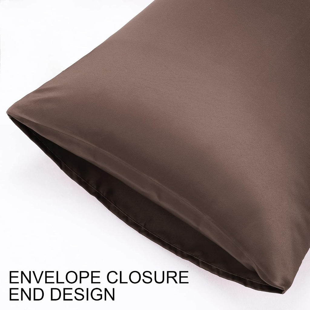 uxcell 2 Pack Silk Satin Pillowcase for Hair and Skin, Cool, Silky, Soft Breathable Pillow Cases Standard Size 20x26 Inch Sateen Pillowcase…