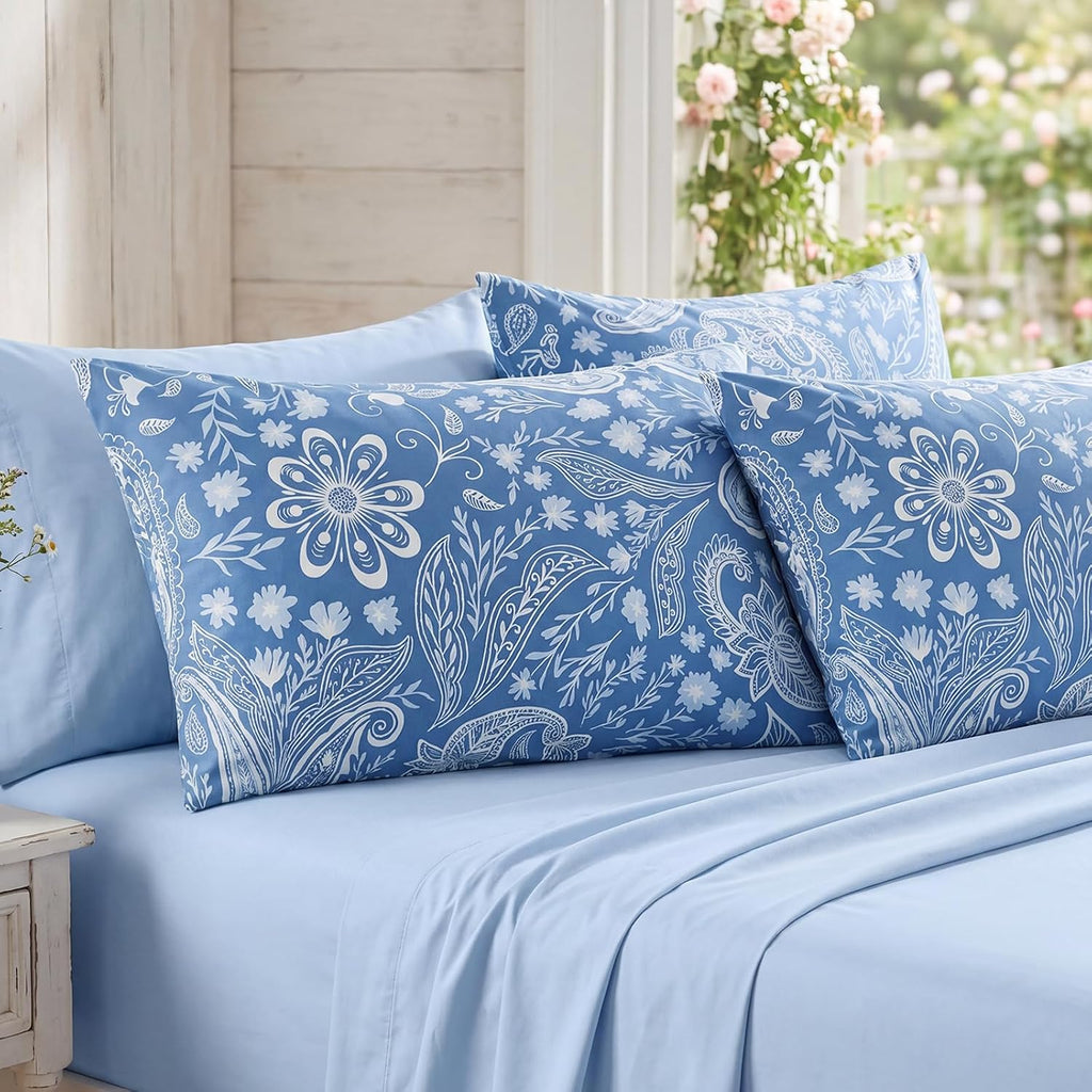 Bedorm Standard Size Pillow Cases Set of 2 Paisley Floral Pillow Covers Soft & Breathable 100% Cotton Pillowcases Boho Chic Decorative Pill…