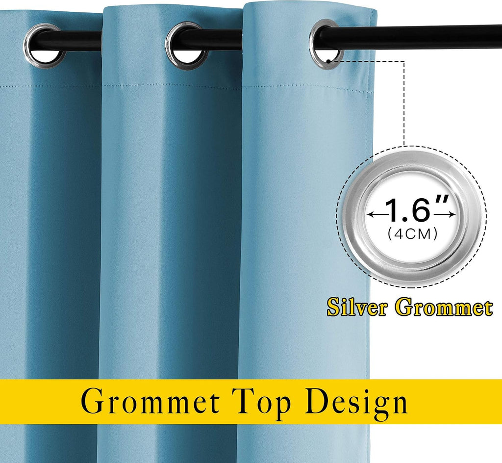 Nicetown Bedroom Blackout Curtains and Drapes - Window Treatment Thermal Insulated Solid Grommet Blackout Draperies for Living Room (Set of…