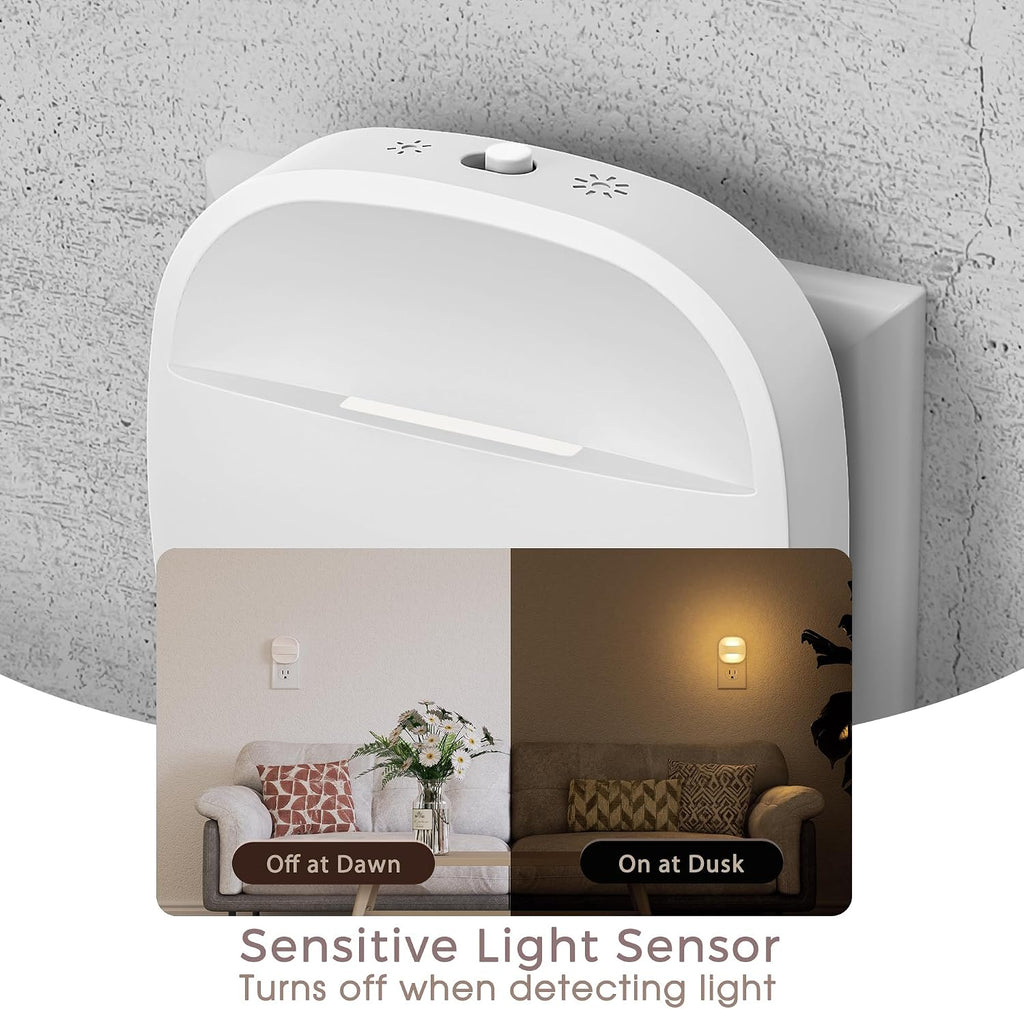 Briignite LED Night Lights Plug Into Wall,2 Packs Plug in Night Light with Dusk to Dawn Sensor, Foldable Plug Nightlight Adjustable…