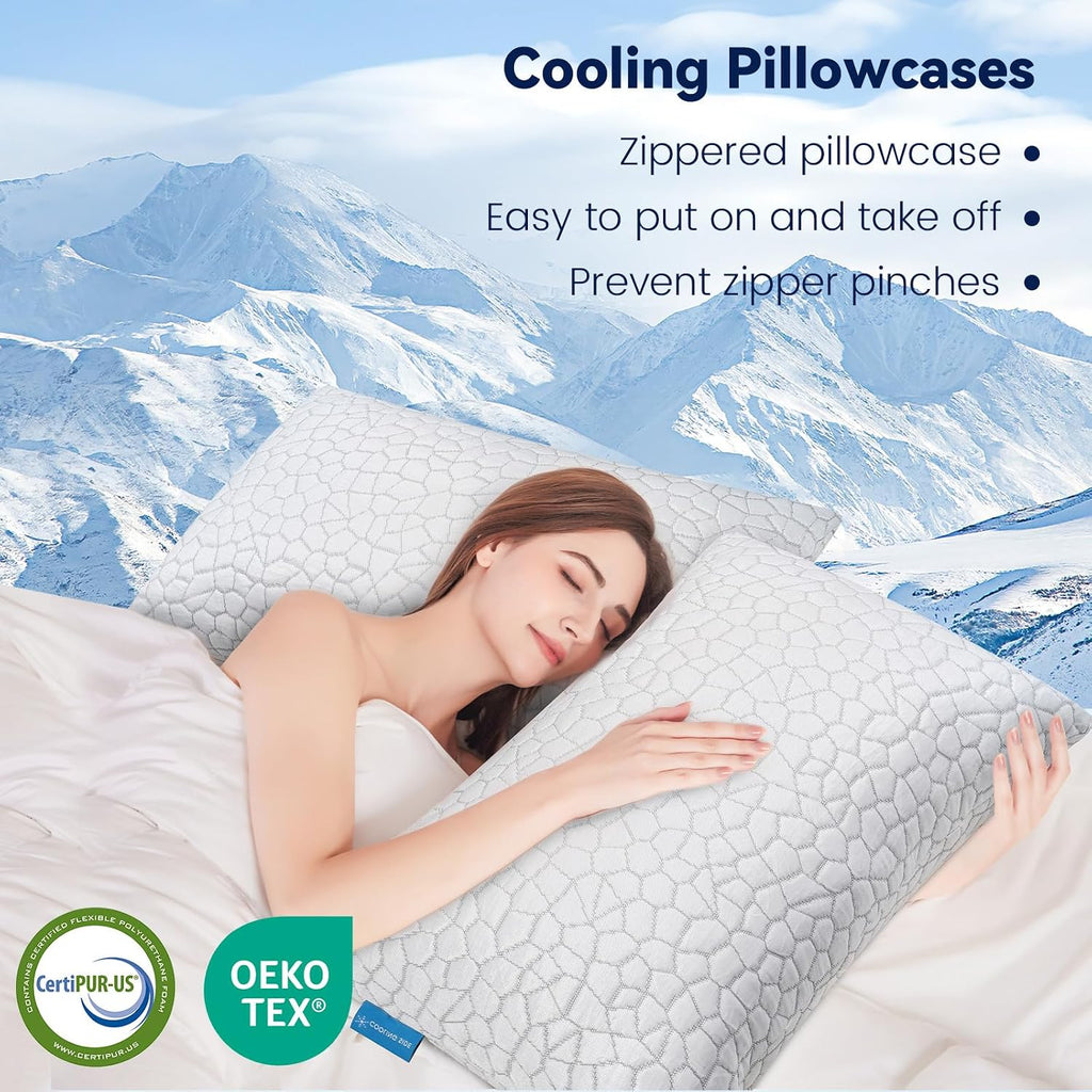 Supamodern Queen Size Cooling Fiber Pillowcase (1 Pack) – Luxury, fits Hotel, Memory Foam & Down Pillows. Smooth Zipper, Cool for hot Sleep…